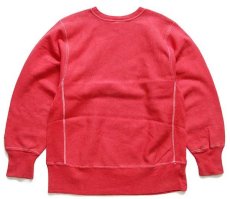 画像2: 90s メキシコ製 Championチャンピオン 無地 目無し リバースウィーブ スウェット 後染め 杢レッド M★ブランク (2)