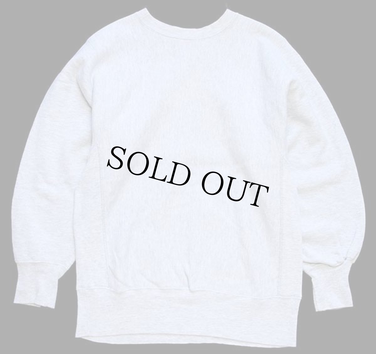 画像2: 90s USA製 Championチャンピオン 無地 目無し リバースウィーブ スウェット 杢グレー M★ブランク (2)