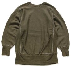 画像2: 90s メキシコ製 Championチャンピオン 無地 目無し リバースウィーブ スウェット 後染め オリーブ M★ブランク (2)