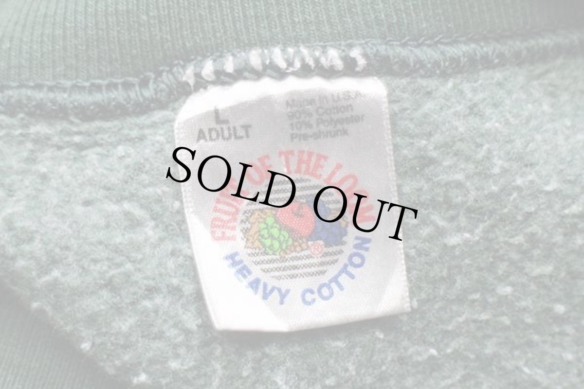 画像5: 90s USA製 IOWA STATE ひび割れプリント スウェット 深緑 L (5)