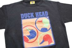 画像3: 90s USA製 Duck Head カモ スウェット チャコールグレー M (3)