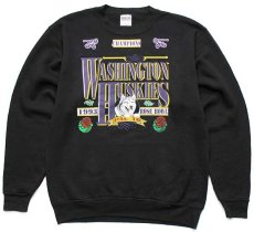 画像1: 90s USA製 CHAMPIONS 1993 ROSE BOWL WASHINGTON HUSKIES スウェット 黒 XL (1)