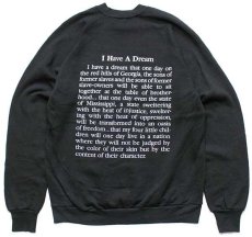 画像2: 80s USA製 ''I HAVE A DREAM'' Martin Luther King キング牧師 両面＆ラメプリント スウェット 黒 XL (2)