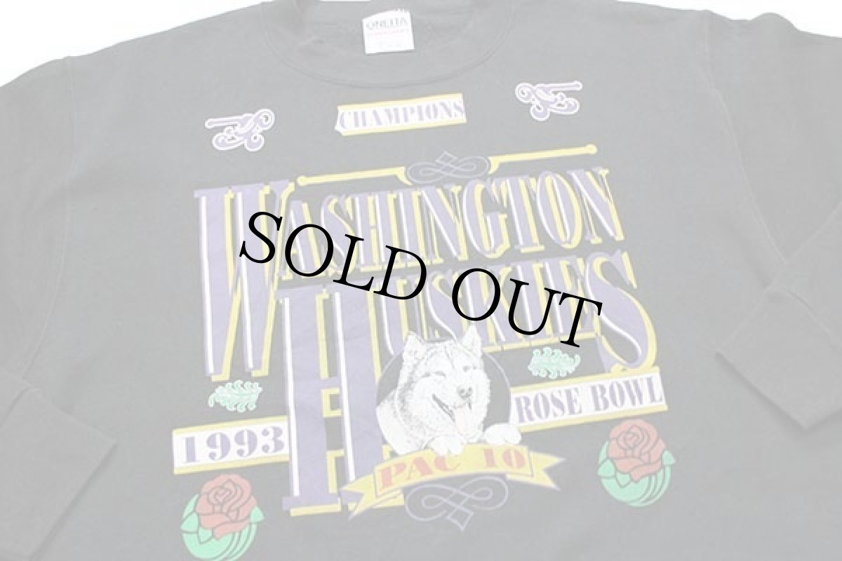 画像3: 90s USA製 CHAMPIONS 1993 ROSE BOWL WASHINGTON HUSKIES スウェット 黒 XL (3)
