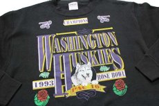 画像3: 90s USA製 CHAMPIONS 1993 ROSE BOWL WASHINGTON HUSKIES スウェット 黒 XL (3)