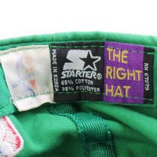 画像5: 90s STARTERスターター NBA BOSTON CELTICS ロゴ刺繍 ツートン 切り替え キャップ 緑×黒 (5)