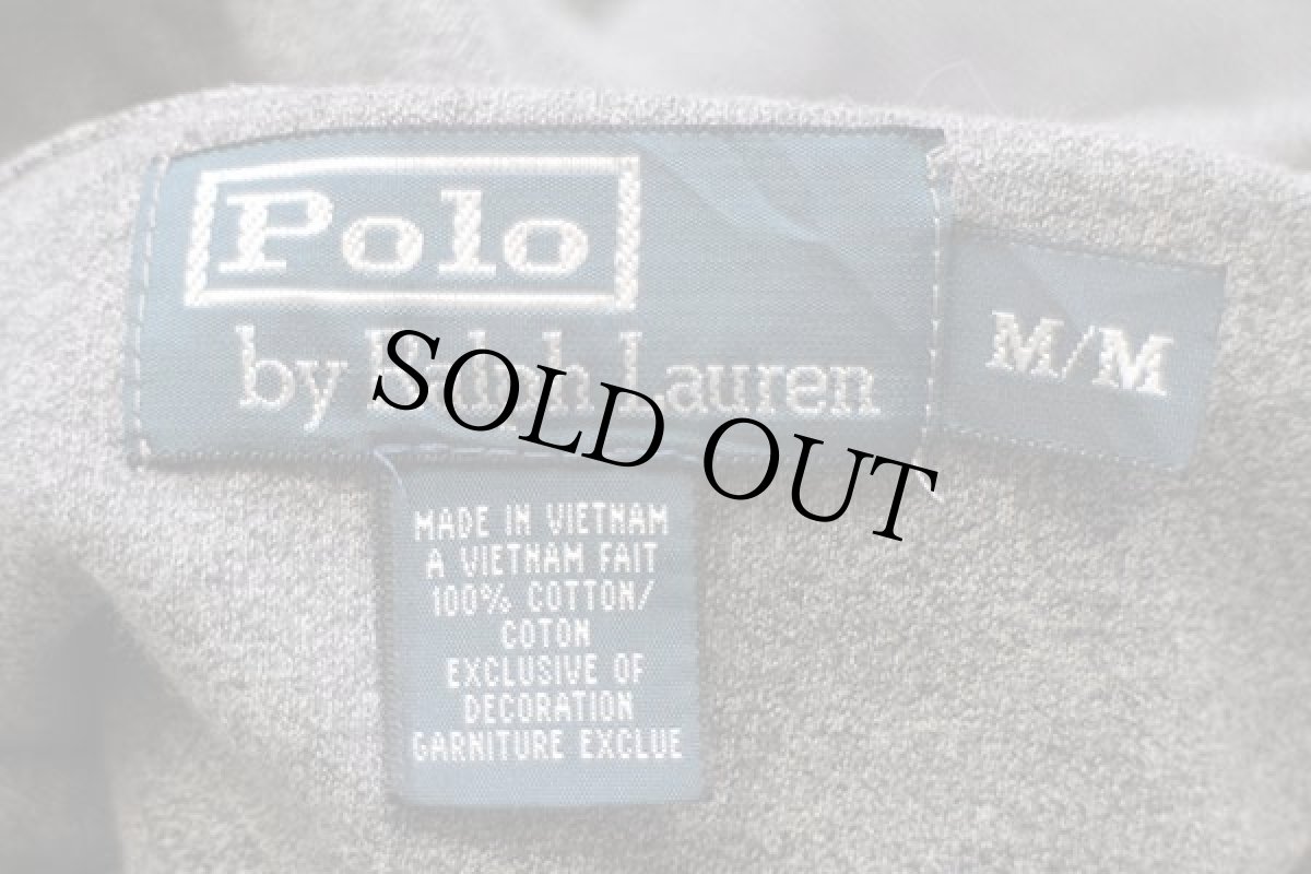 画像4: 00s ポロ ラルフローレン ワンポイント ショールカラー コットン ニット スウェット ごま塩 M (4)