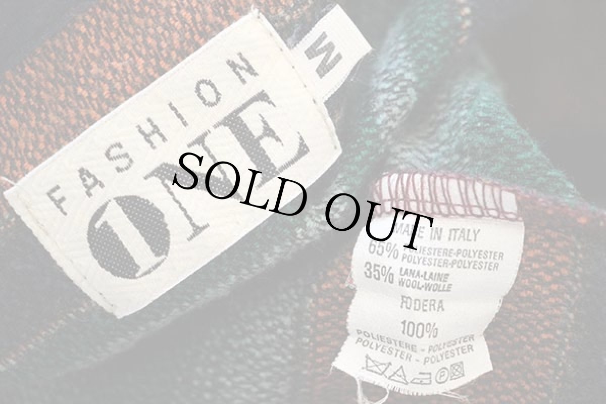 画像4: 90s イタリア製 FASHION ONE ラグ柄 ウール混 ベスト M (4)