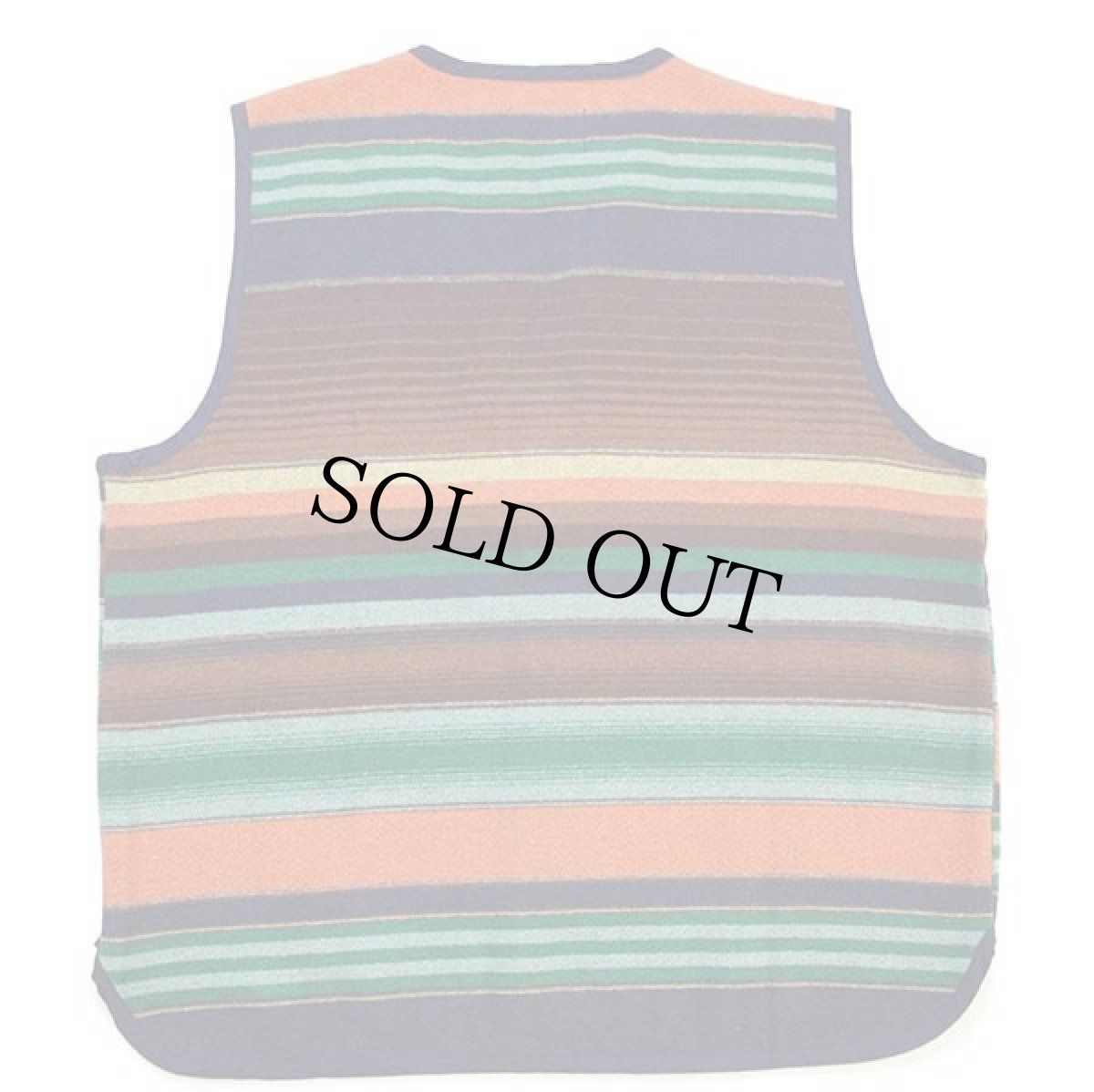 画像2: 90s イタリア製 FASHION ONE ラグ柄 ウール混 ベスト M (2)