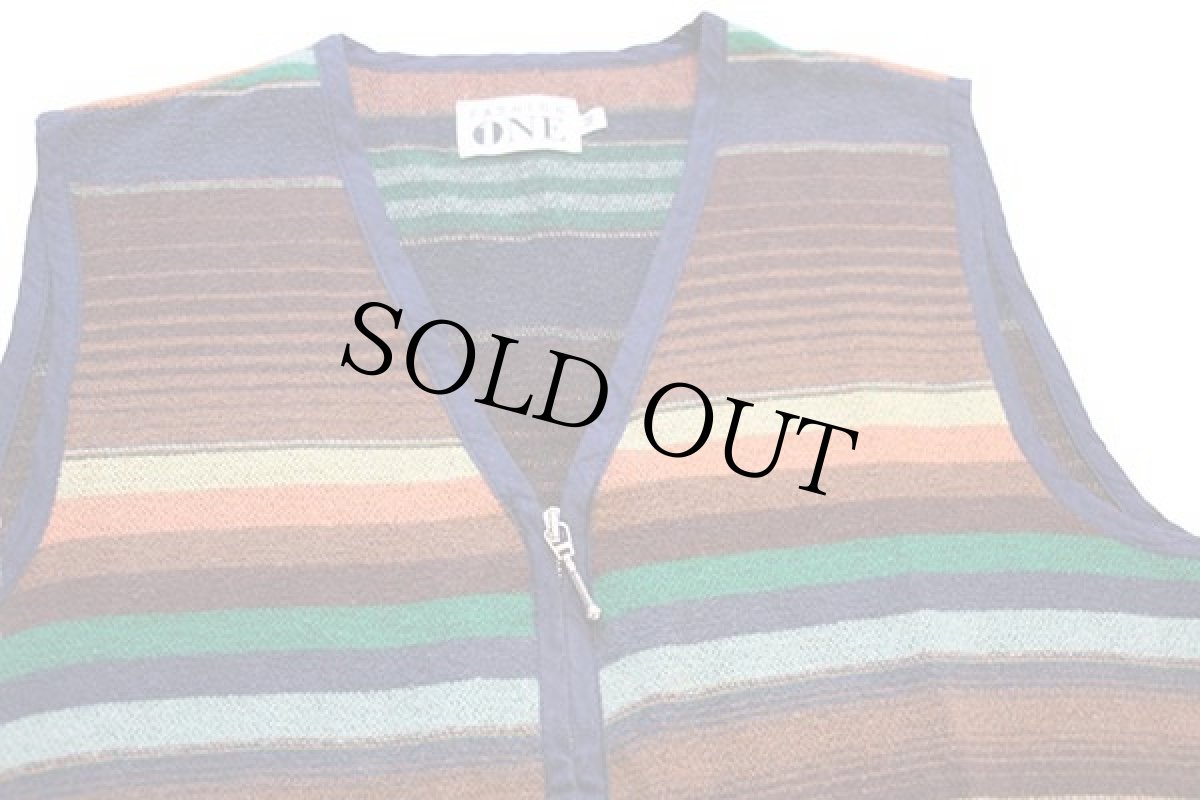 画像3: 90s イタリア製 FASHION ONE ラグ柄 ウール混 ベスト M (3)