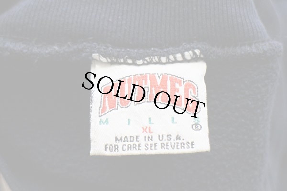 画像4: 90s USA製 PENN STATE NITTANY LIONS ビッグロゴ ひび割れプリント スウェット 紺 XL (4)