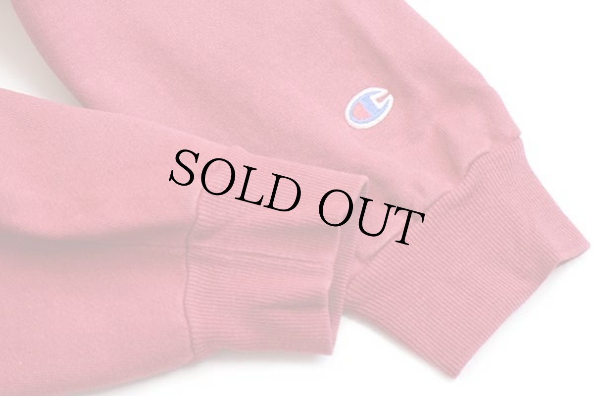 画像6: 90s USA製 Championチャンピオン スクリプト ビッグロゴ刺繍 レイヤードネック スウェット 濃赤 XL (6)