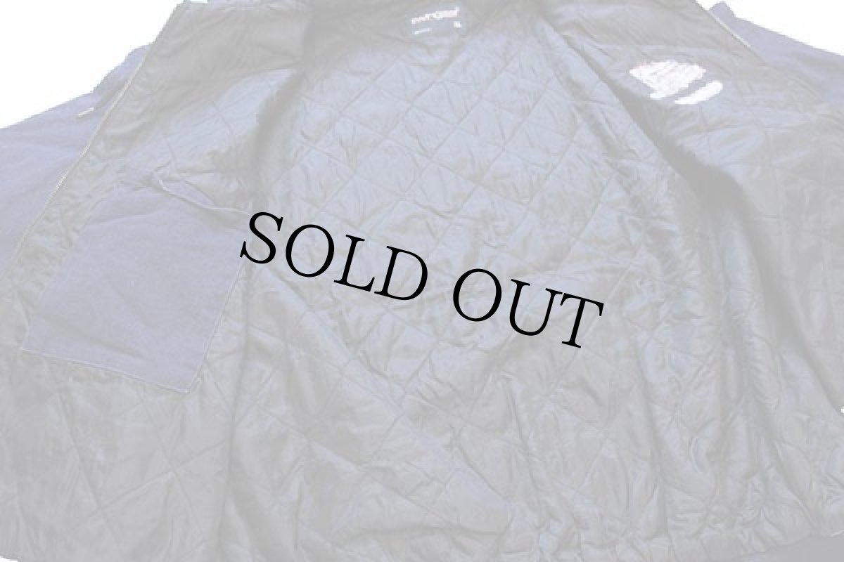 画像5: 00s USA製 swingster FREIGHTLINER コンボイ トラック刺繍 キルティングライナー コットンツイル パーカー 紺 XL (5)