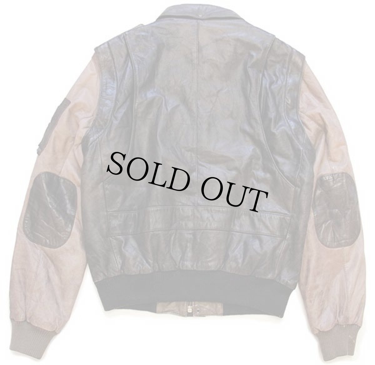 画像2: 80s Liaison 2WAY ツートン 切り替え エルボーパッチ付き 中綿入り レザージャケット 焦げ茶×ココア 38★ベスト (2)