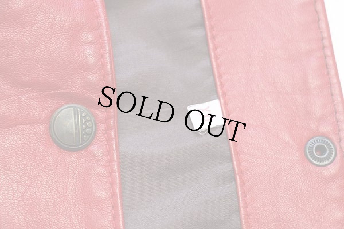 画像4: UNKNOWN レザーベスト 赤 XXL★特大 (4)