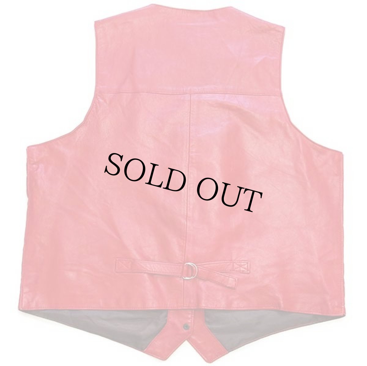 画像2: UNKNOWN レザーベスト 赤 XXL★特大 (2)