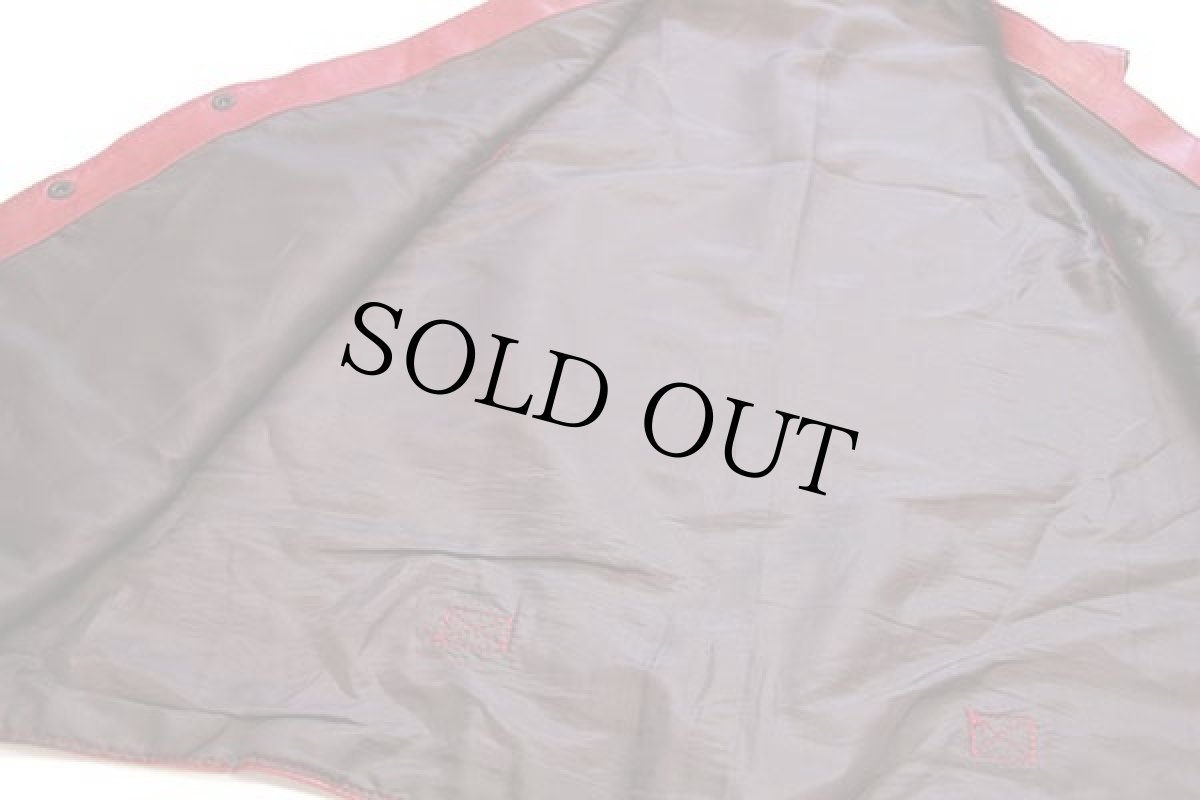 画像5: UNKNOWN レザーベスト 赤 XXL★特大 (5)