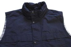 画像3: WOOLRICH JOHN RICH&BROS ウールリッチ タータンチェックライナー ナイロンベスト 濃紺 XXL★特大 (3)