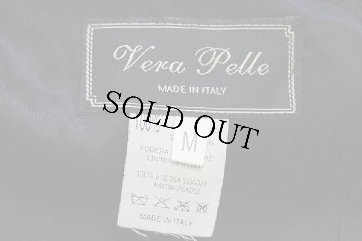 画像4: 90s イタリア製 Vera Pelle ノーカラー レザーベスト 黒 M (4)