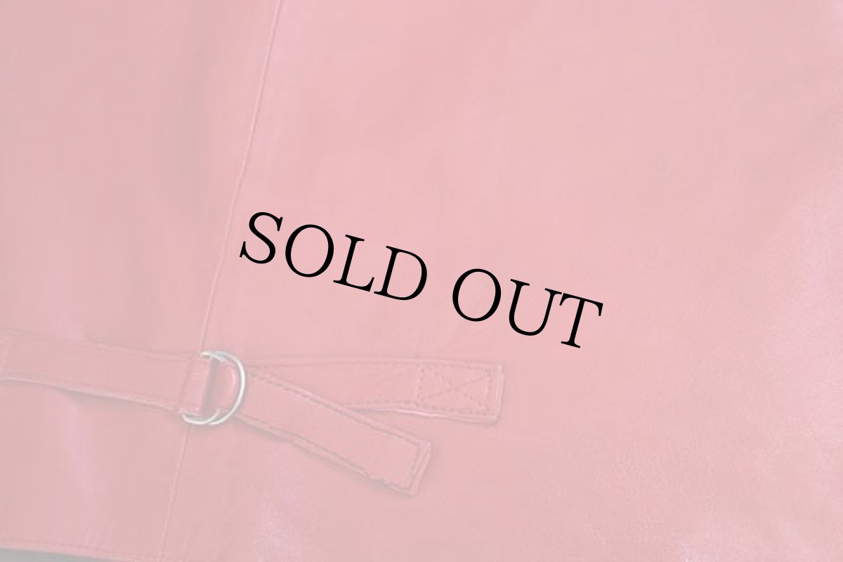 画像6: UNKNOWN レザーベスト 赤 XXL★特大 (6)