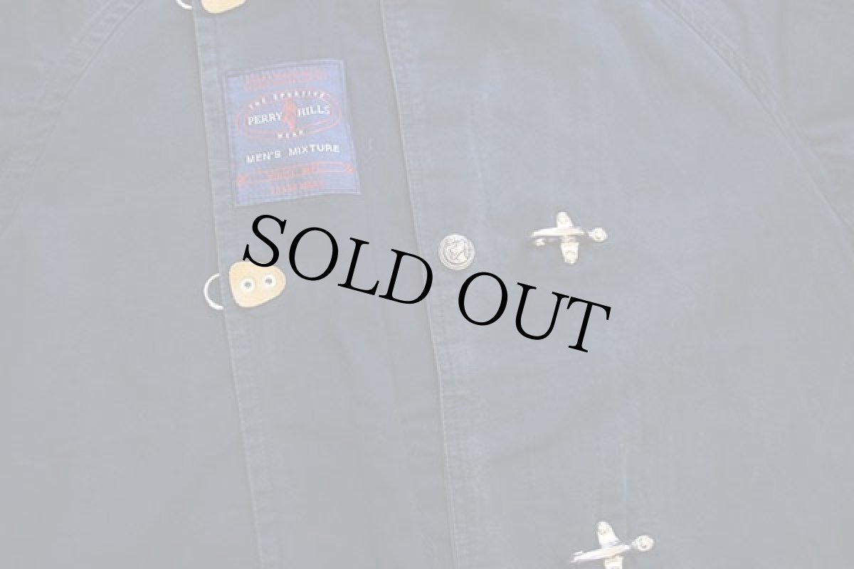 画像5: PERRY HILLS チンスト付き コットン混 ファイヤーマンコート 紺 フェード 50★ジャケット (5)