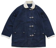 画像1: PERRY HILLS チンスト付き コットン混 ファイヤーマンコート 紺 フェード 50★ジャケット (1)