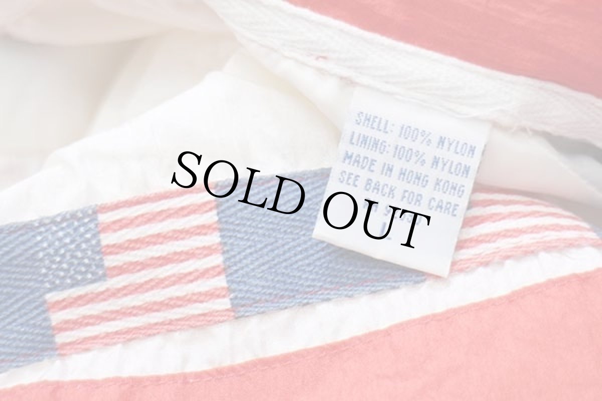 画像4: 90s Nations Bank USA OLYMPICオリンピック 刺繍 星条旗柄 テープ付き ナイロンジャケット L (4)