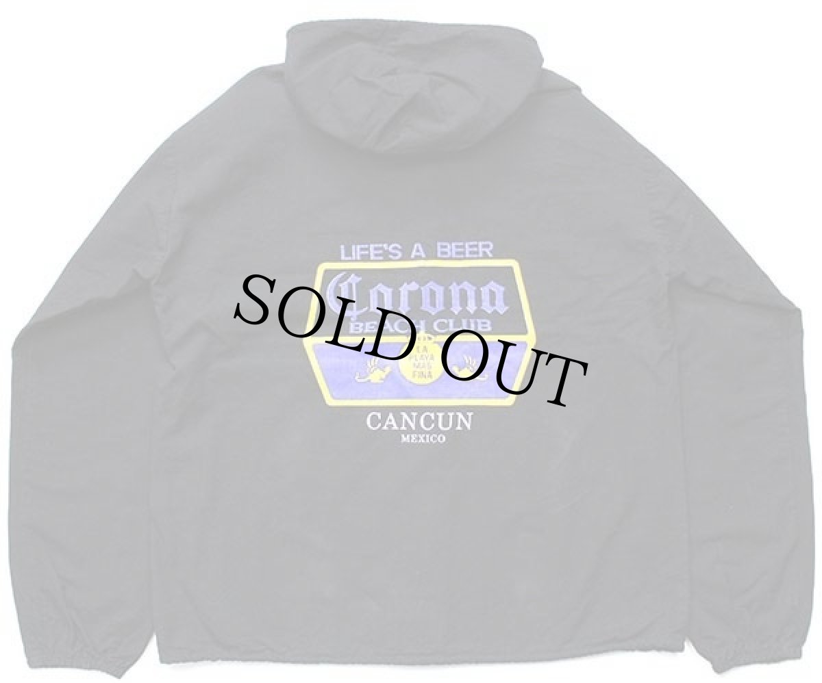 画像2: メキシコ製 Corona BEACH CLUB CANCUN MEXICO ロゴ コットンパーカー 黒 M (2)