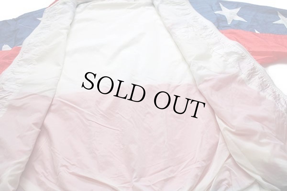 画像5: 90s Nations Bank USA OLYMPICオリンピック 刺繍 星条旗柄 テープ付き ナイロンジャケット L (5)