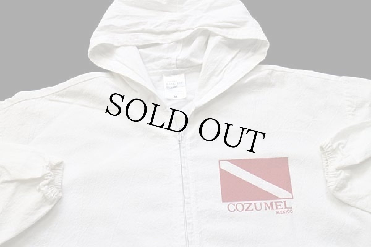 画像3: メキシコ製 COZUMEL MEXICO 地図 コットンパーカー 白 M (3)