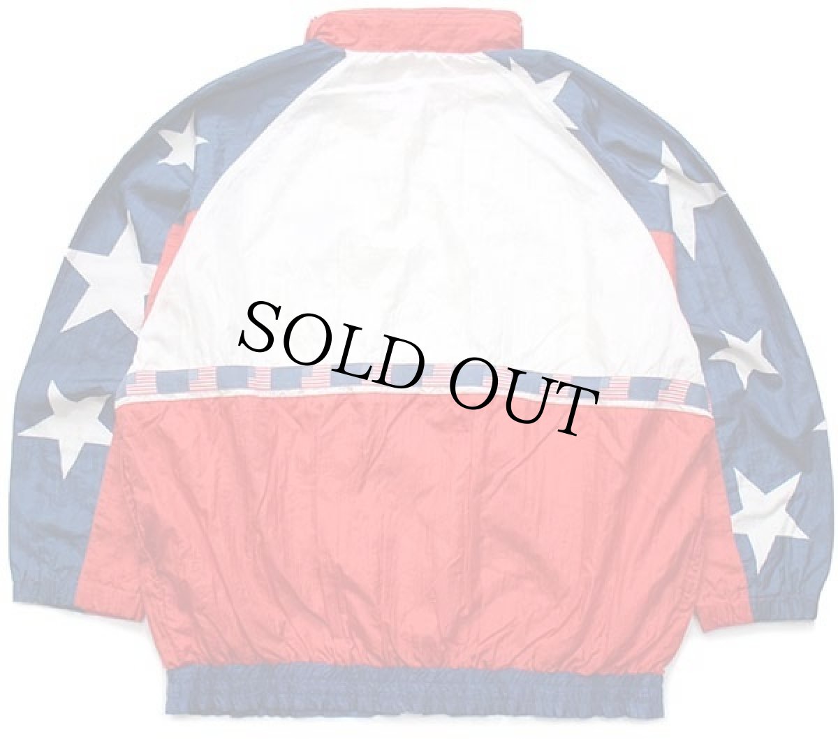 画像2: 90s Nations Bank USA OLYMPICオリンピック 刺繍 星条旗柄 テープ付き ナイロンジャケット L (2)