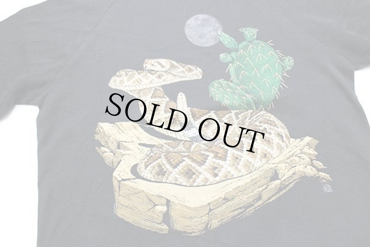 画像3: 80s USA製 スネーク サボテン ムーン アート スウェット 黒 L (3)