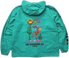 画像2: メキシコ製 LOS ALGODONES,B.C. MEXICO ココペリ コットンパーカー エメラルドグリーン M (2)