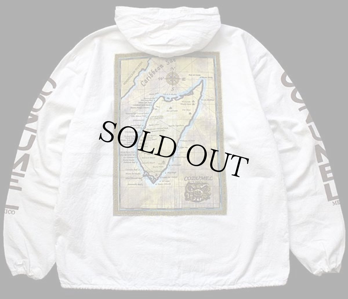 画像2: メキシコ製 COZUMEL MEXICO 地図 コットンパーカー 白 M (2)