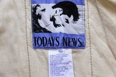 画像4: 00s TODAYS NEWS ツートン 切り替え 中綿入り デニムジャケット パーカー M (4)