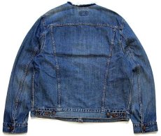 画像2: 00s トルコ製 Levi'sリーバイス 70550 ノーカラー デニムジャケット 4ポケット カスタム L★ユーロ (2)