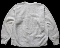 画像2: 90s USA製 Leeリー JB MARINE 19 ナンバリング 刺繍 リバースウィーブ スウェット 杢ライトグレー M (2)