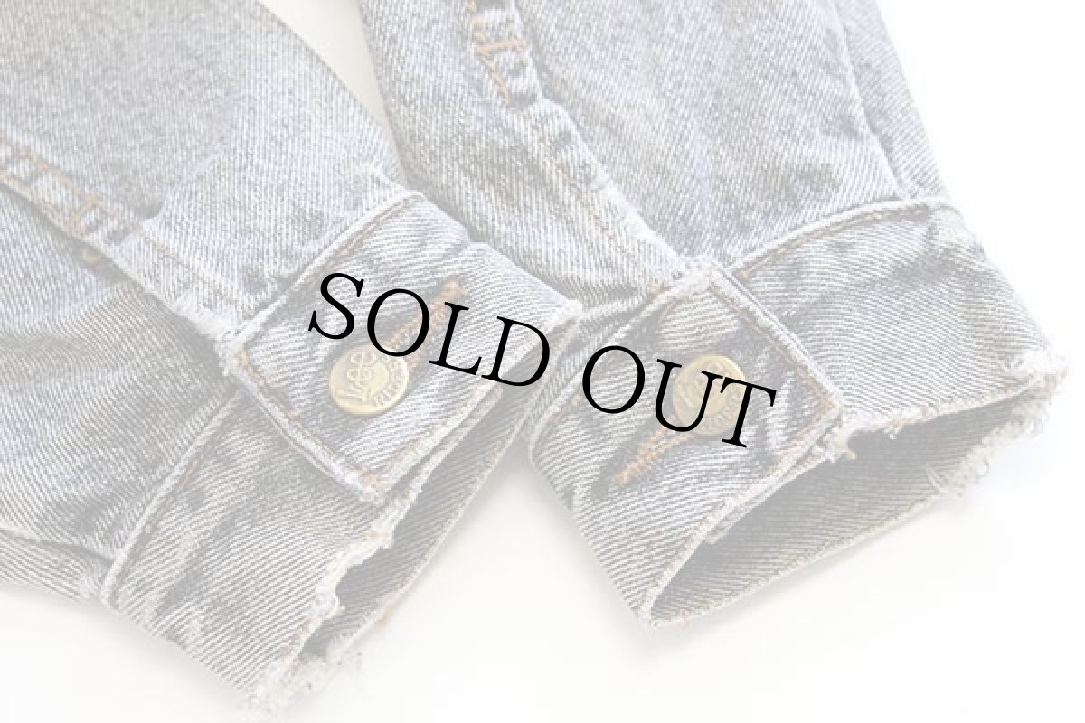 画像8: Leeリー RIDER JACKET 先染め ブラック デニムジャケット 4ポケット M★ユーロ (8)