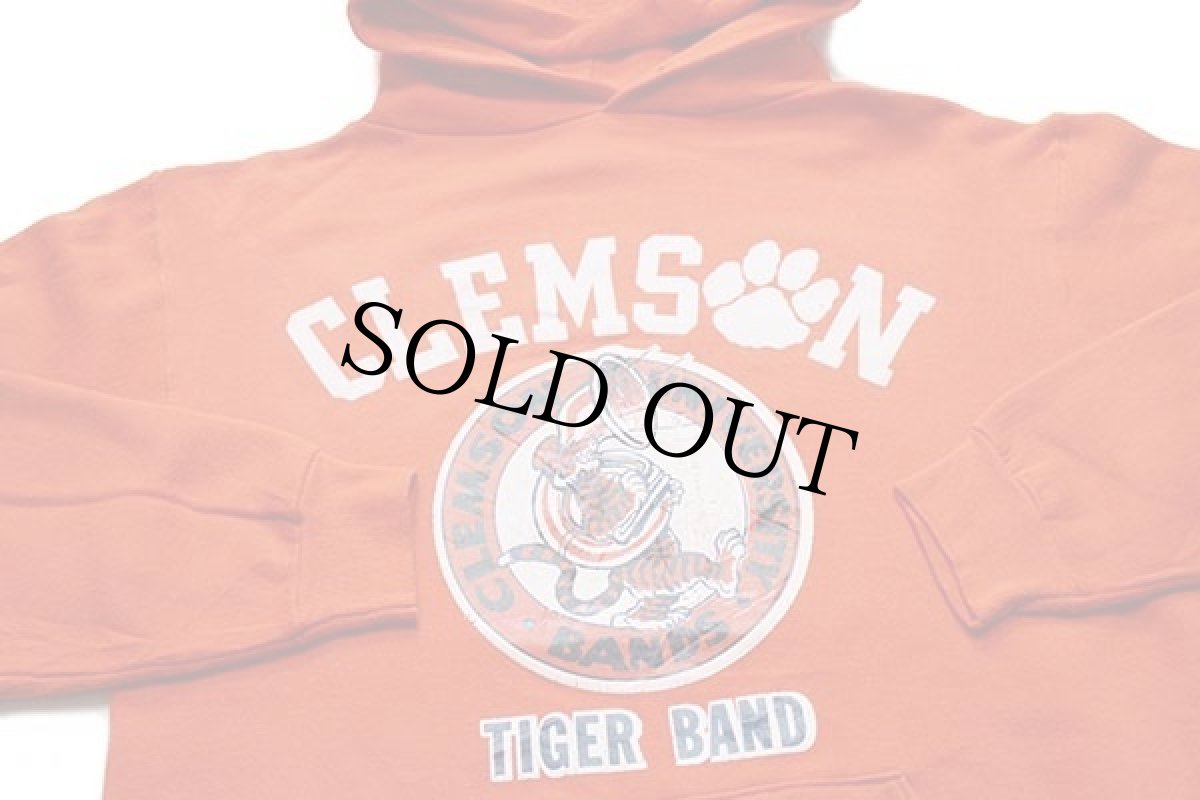 画像3: 80s RUSSELLラッセル CLEMSON UNIVERSITY TIGER BAND フェルトプリント スウェットパーカー オレンジ M (3)