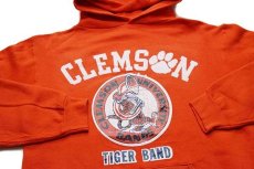 画像3: 80s RUSSELLラッセル CLEMSON UNIVERSITY TIGER BAND フェルトプリント スウェットパーカー オレンジ M (3)