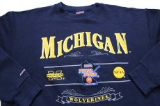 画像3: 90s USA製 JANSPORTジャンスポーツ MICHIGAN WOLVERINES NCAA FINAL FOUR刺繍 スウェット 紺 XL (3)