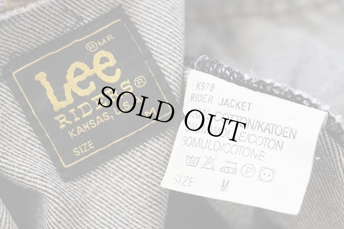 画像4: Leeリー RIDER JACKET 先染め ブラック デニムジャケット 4ポケット M★ユーロ (4)