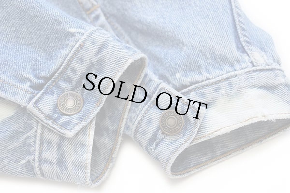 画像7: 90s Levi'sリーバイス 70503 ブリーチ加工 デニムジャケット 4ポケット XL★ユーロ (7)