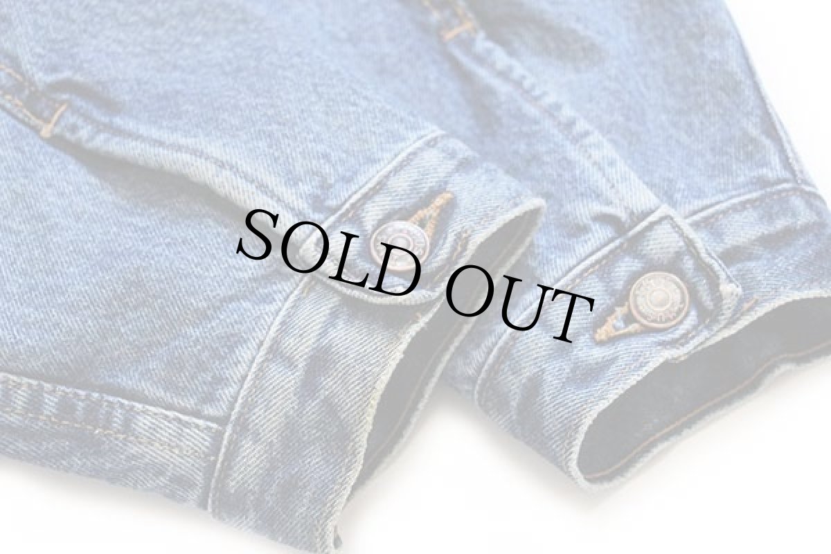 画像8: 90s USA製 IMUS Four Corners刺繍 チェックライナー デニムジャケット 4ポケット★特大 (8)