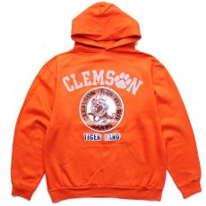 画像1: 80s RUSSELLラッセル CLEMSON UNIVERSITY TIGER BAND フェルトプリント スウェットパーカー オレンジ M (1)