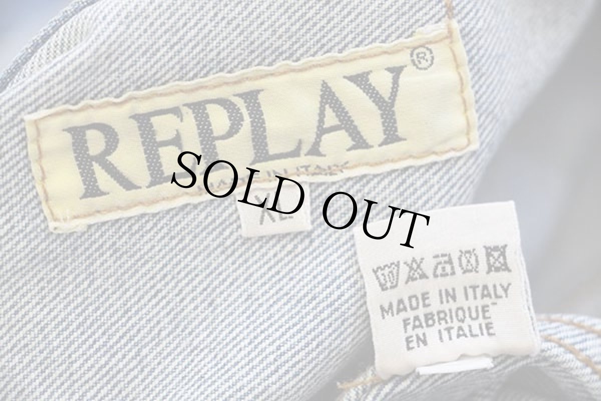 画像4: 90s イタリア製 REPLAYリプレイ デニムジャケット 4ポケット XL (4)