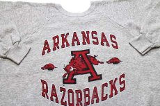 画像3: 80s USA製 ARKANSAS RAZORBACKS イノシシ スウェット 杢ライトグレー XL (3)