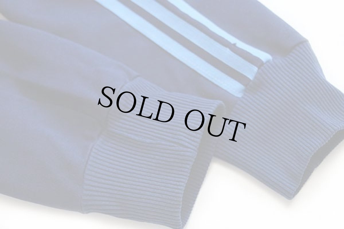 画像6: 70s ユーゴスラビア製 adidasアディダス トレフォイル ロゴ パッチ ツートン ハイネック トラックジャケット 青×紺 S★ジャージ (6)