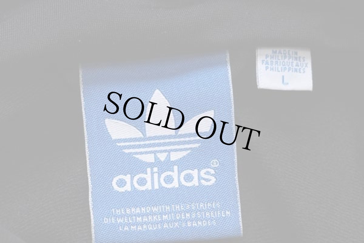 画像4: adidasアディダス トレフォイル ロゴ刺繍 トラックジャケット 黒×白 L★ジャージ (4)