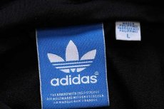 画像4: adidasアディダス トレフォイル ロゴ刺繍 トラックジャケット 黒×白 L★ジャージ (4)